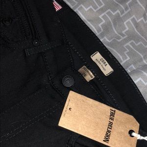 True Religion Black Cora Straight Flap Jeans
